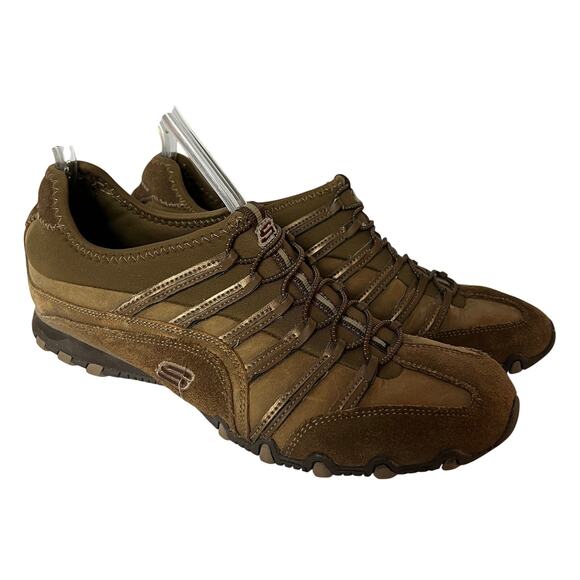 Y2K Skechers Brown Leather Trail Sneakers Womens 8.5 Outdoorcore Comfortcore - Picture 1 of 8